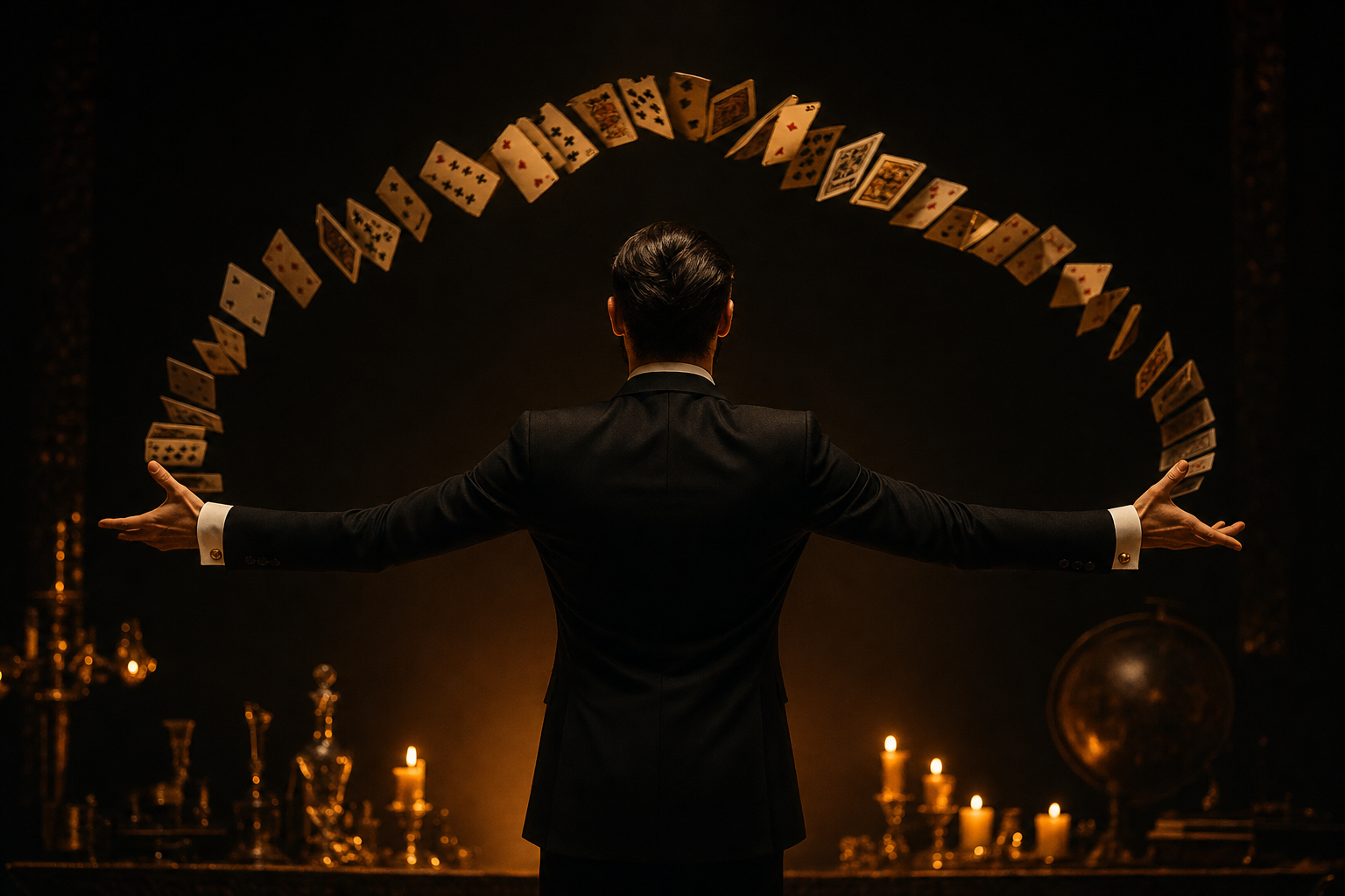 Whiskey Wizard magician performing close-up magic